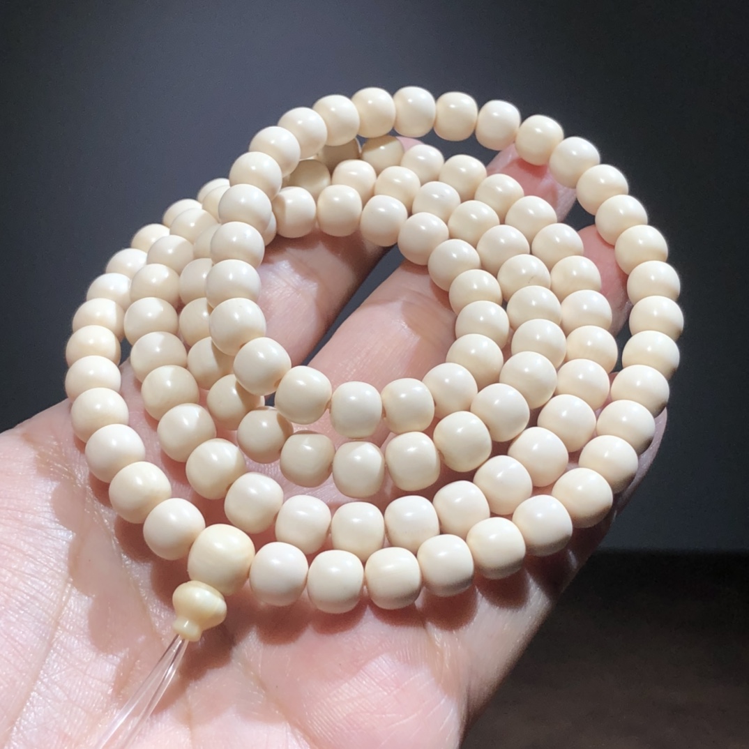 猛犸牙頂級冰料《108桶珠佛珠》